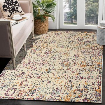 Rugsville Kaylyn Transitional Floral Ivory Persian Carpet 5'3" x 7'9"