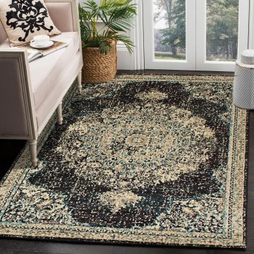 Rugsville Addilyn Oriental Black Persian Carpet 5'3" x 8'