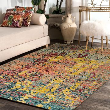 Rugsville Kaitlin Abstract Multi Modern Carpet 5'3" x 7'7"