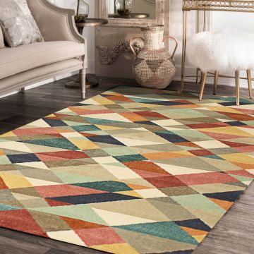 Rugsville Hadassah Geometric Multi Modern Carpet 5'3" x 7'8"