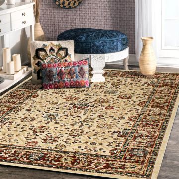 Rugsville Haylie Floral Ivory Persian Carpet 5'3" x 7'8"
