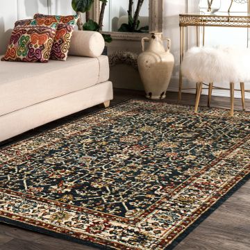 Rugsville Millie Floral Black Persian Carpet 5'3" x 7'8"