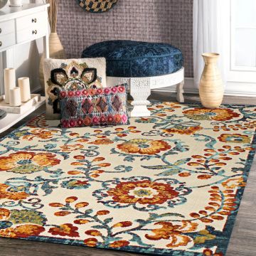Rugsville Hayleigh Transitional Multi Floral Carpet 5'3" x 7'6"