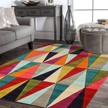 Rugsville Cristina Geometric Multi Modern Carpet 5'3" x 7'3"