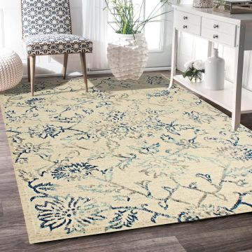 Rugsville Dixie Floral Ivory Persian Carpet 5'3" x 7'1"