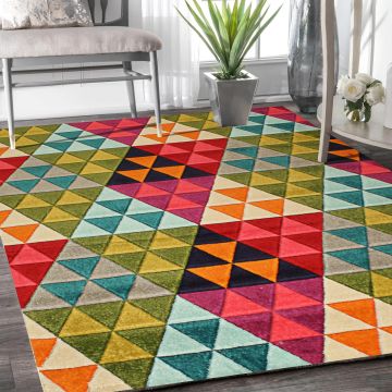 Rugsville Kaylen Geometric Multi Modern Carpet 5'3" x 7'3"