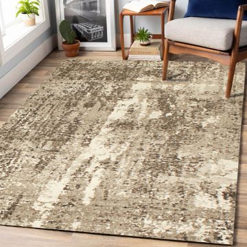 Rugsville Lilyanna Abstract Brown Modern Carpet 5'3" x 7'6"