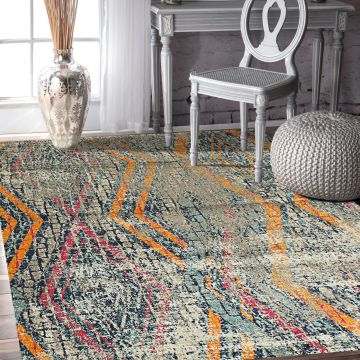 Rugsville Azaria Graphic Multi Modern Carpet 5'4" x 7'7"