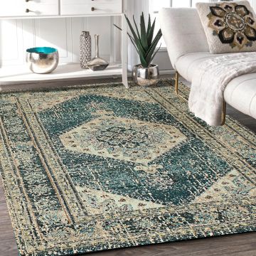 Rugsville Tara Oriental Blue Persian Carpet 5'3" x 7'8"