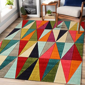 Rugsville Jakayla Geometric Multi Modern Carpet 5'3" x 7'3"