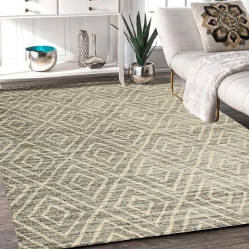 Rugsville Adelina Geometric Gray Modern Carpet 5'3" x 7'1"