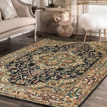 Rugsville Sloan Oriental Black Persian Carpet 5'3" x 7'6"