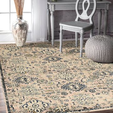 Rugsville Abbey Floral Ivory Persian Carpet 5'3" x 7'9"