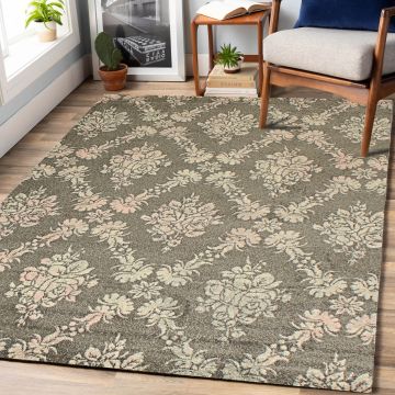 Rugsville Yazmin Brown Floral Transitional Carpet 5'3" x 7'4"