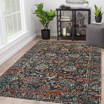 Rugsville Alannah Black Floral Persian Carpet 5'3" x 7'7"