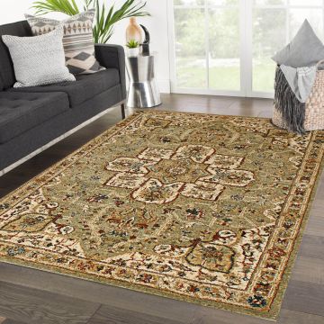 Rugsville Yamilet Oriental Green Persian Carpet 5'3" x 7'9"