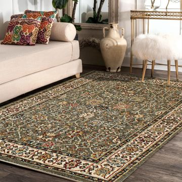 Rugsville Karlie Floral Green Persian Carpet 5'4" x 7'9"