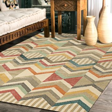 Rugsville Lilith Geometric Multi Modern Carpet 5'4" x 7'7"