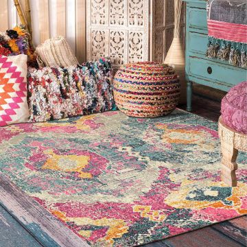 Rugsville Campbell Graphic Multi Modern Carpet 5'3" x 7'8"