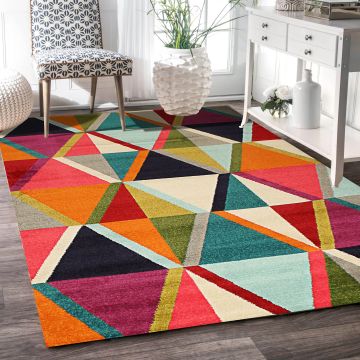 Rugsville Ashtyn Geometric Multi Modern Carpet 5'3" x 7'8"
