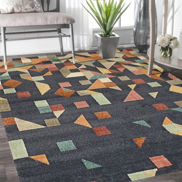 Rugsville Jewel Graphic Multi Modern Carpet 5'3" x 7'8"