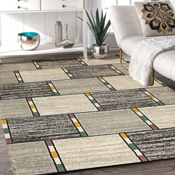 Rugsville Kelsie Geometric Multi Modern Carpet 5'3" x 7'7"
