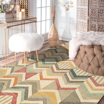 Rugsville Analia Geometric Multi Modern Carpet 5'3" x 7'7"