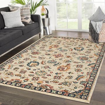 Rugsville Leigha Floral Ivory Persian Carpet 5'2" x 7'4"