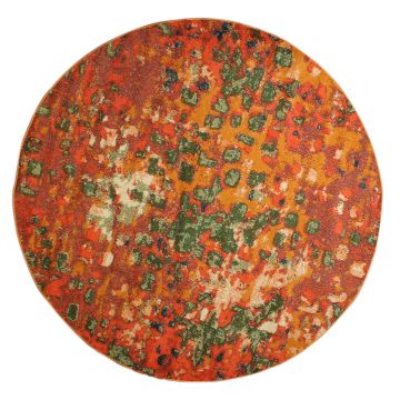 Rugsville Joyce Orange Graphic Designer Modern Carpet 7'2" x 7'2"