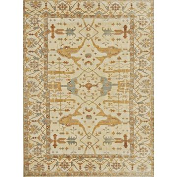 Aldo Persian Traditional Floral Ivory Handmade Wool Carpet 8' x 10'