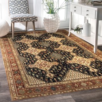 Rugsville Bohemian Tribal Hand Knotted Blue Wool Persian Carpet 8' x 10'