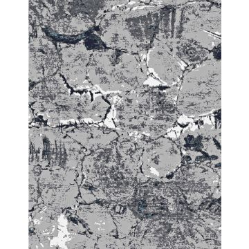 Rugsville Aiden Modern Abstract Gray Wool & Silk Rug 74234