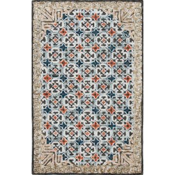 Tuscan Ivory Blue Persian Handmade Wool Carpet 