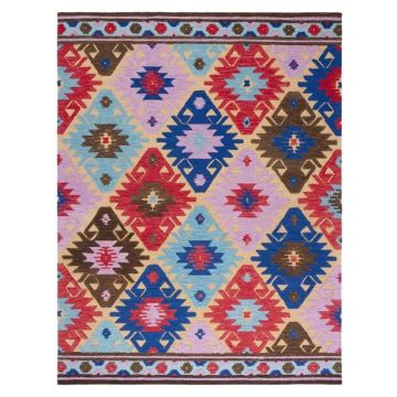  Tuscan Multi Blue Bohemian Handmade Wool Carpet 