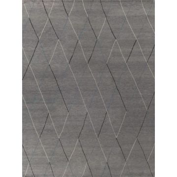 Damara Quadra Modern Steel  Handmade Wool Carpet 