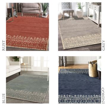 Desa Modern Bordered Handmade Wool Carpet