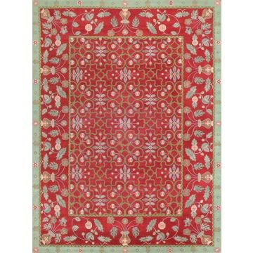 Erika Carnia Oriental Burgundy  Handmade Wool Carpet 