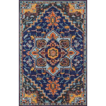 Ibizaiba IBIZ-2 Navy Wool Handmade Carpet 6' x 9'