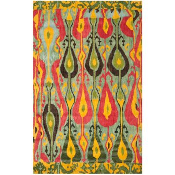  IKAT Multi Bohemian Handmade Wool Carpet 
