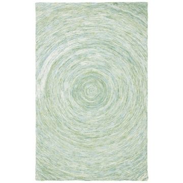  GRASSLOOP Green Modern Handmade Wool Carpet 