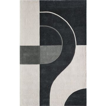 Lenox Honen Abstract Ivory Handmade Wool Carpet 