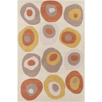 Zayden Abstran Modern Ivory Handmade Wool Carpet 