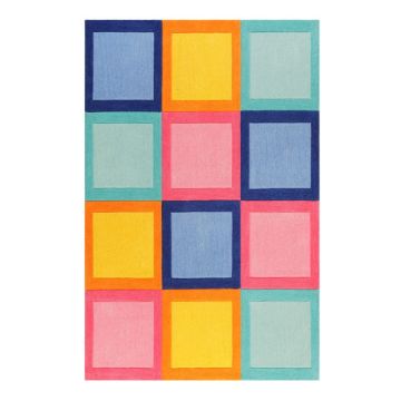 Weston Checkbox Modern Multi Handmade Wool Carpet 