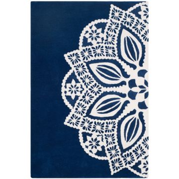 Twist Barn Chavia Ombrey Blue Handmade Wool Carpet 