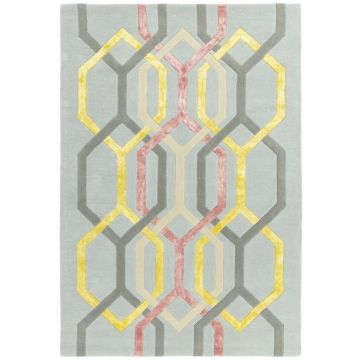 Everly Blint Modern Grey Handmade Wool Carpet 