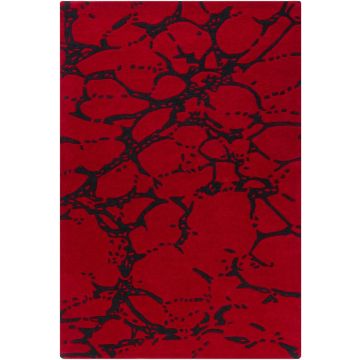 Wren Marbel Modern Red Handmade Wool Carpet 