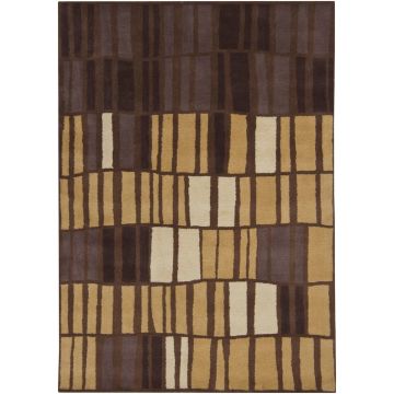 Novalee Totra Modern Brown Handmade Wool Carpet 