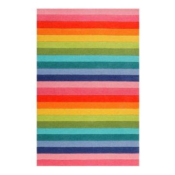 Kallie Rainbow Modern Rainbow Handmade Wool Carpet 