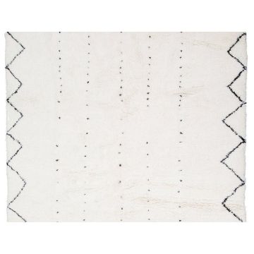 Moroccan Otto Moroccan White Handmade Wool Carpet 