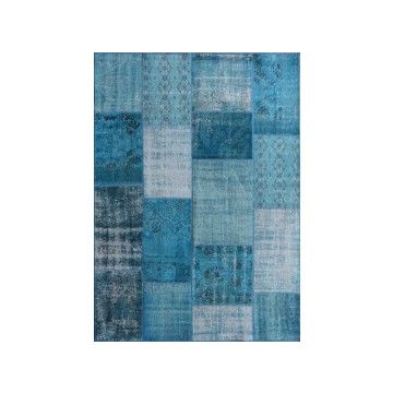 Rugsville Vintage Turkish Overdyed Patchwork Capri Breeze Rug 6x9